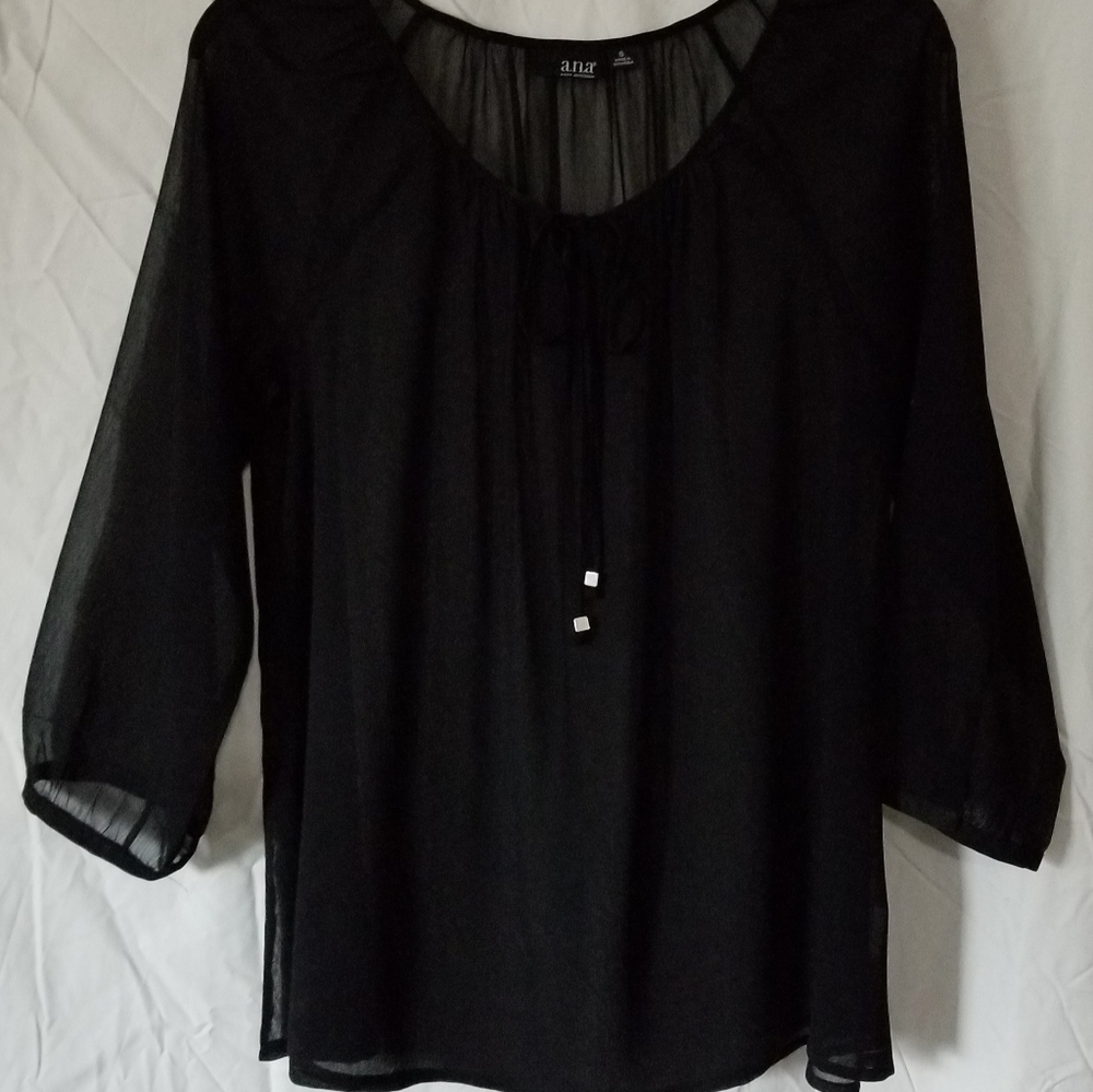 Black Sheer Shirt Over Black Solid Top
